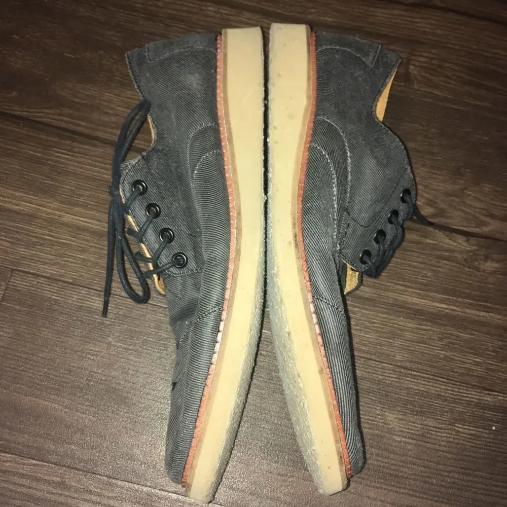 Tom’s gray corduroy lace up Urban hipster Blucher mens shoes